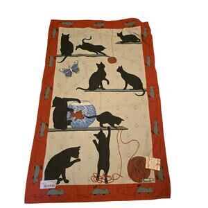 Beauville Chat-pitre tea towel "Cats clowning around" NWT linen blend